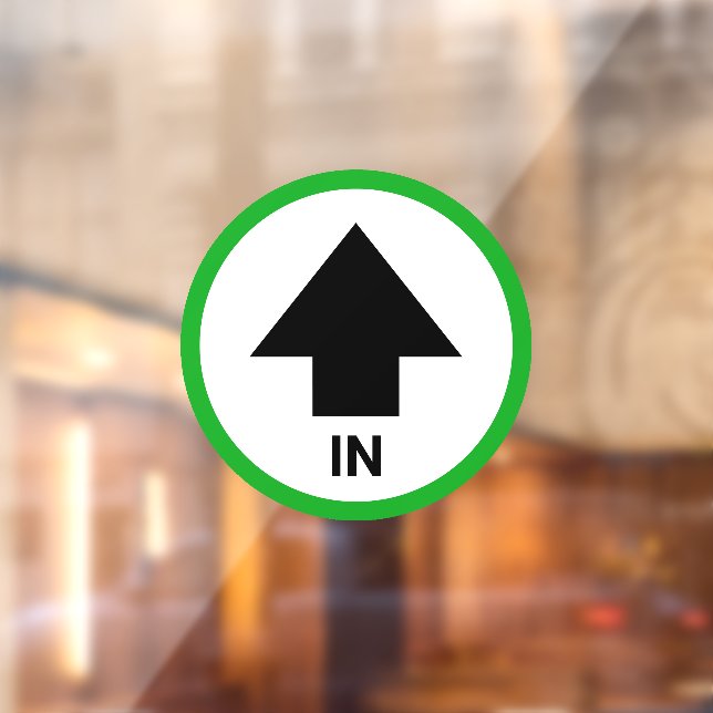 Panneau circulaire vert IN avec flèche – Devanture (Feuille 2)