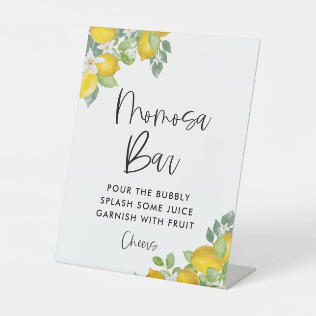 Panneau citron à thème Baby shower Momosa Bar (Recto)