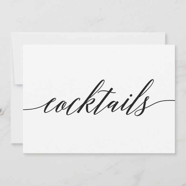 Panneau cocktails - Script moderne (Devant)