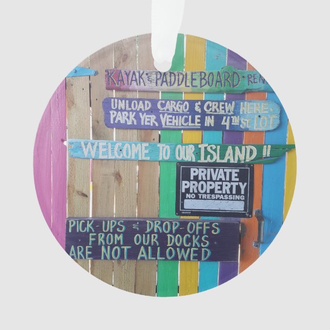 Panneau coloré Welcome Island Carribean (devant)