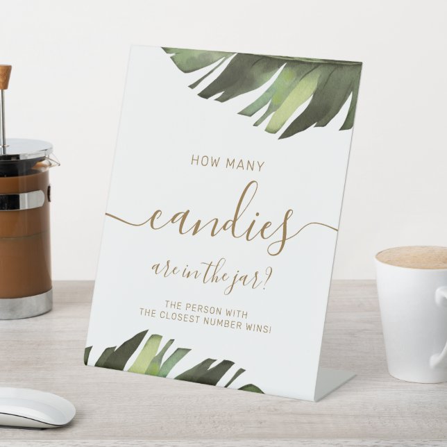 Panneau Combien de Bonbons dans le Pot Tropical (In SItu)