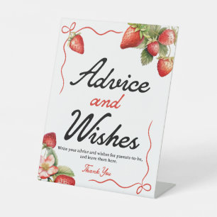 Panneau Conseils et voeux   Baby shower aux fraise