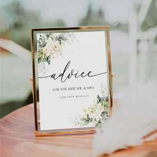 Panneau Conseils floraux de Roses blanches