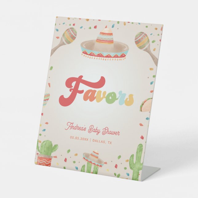 Panneau couleur Super Fiesta Baby shower Faveurs (Recto)