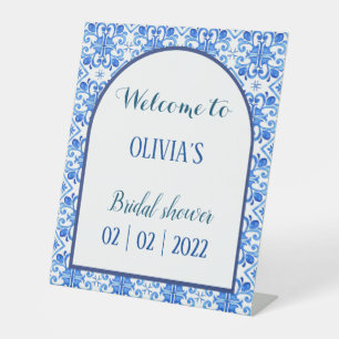 Panneau d'accueil couleur bleue