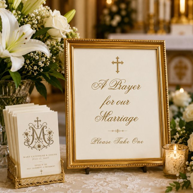 Panneau d'affichage de carte de prière de mariage  (Créateur téléchargé)