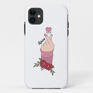 Panneau d'amour coréen coque iphone de coeur - Min