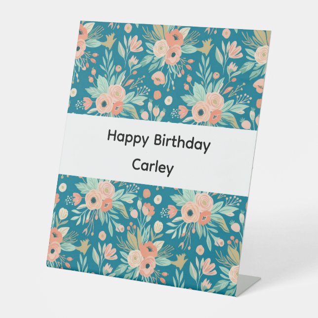 Panneau d'anniversaire floral pour fille (Recto)