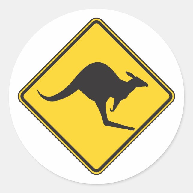 Panneau d'avertissement Kangaroo Stickers ronds Sa (Devant)