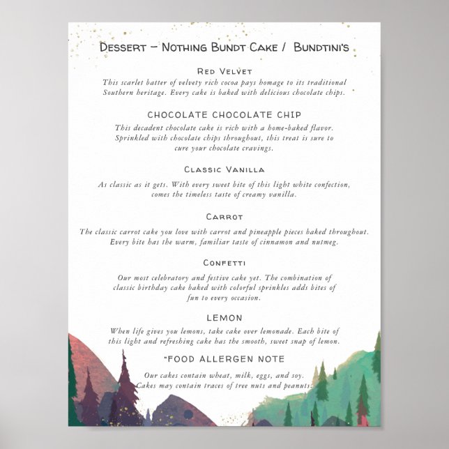 Panneau de bar à desserts Affiche de mariage (Devant)