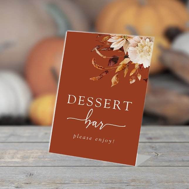 Panneau de bar à desserts en terre cuite (Terracotta Floral Dessert Bar Sign by Painted Paperie
)