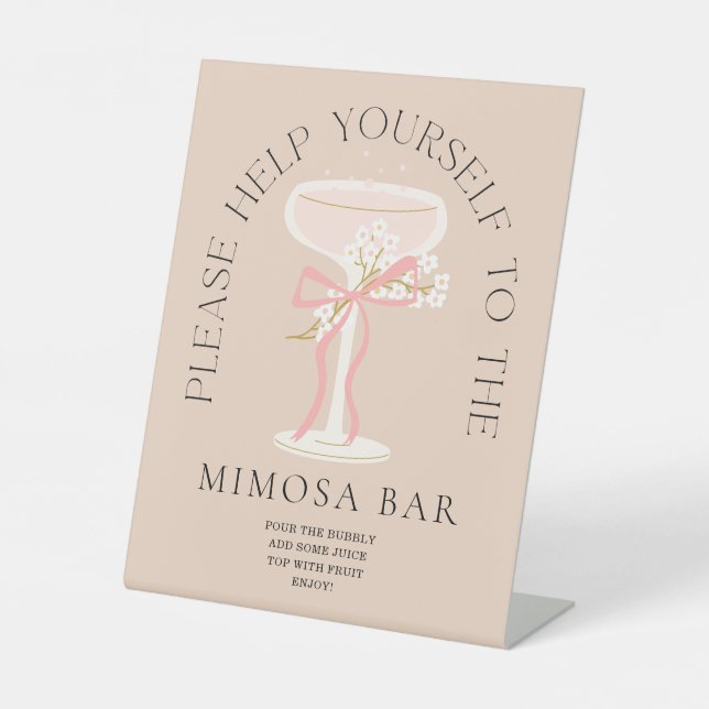 Panneau de bar à Mimosa au Champagne pétillant et  (Recto)