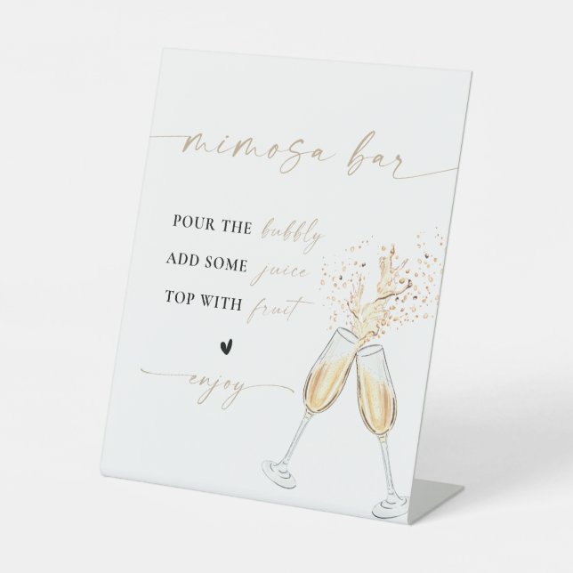 Panneau de bar à mimosa pour mariage moderne (Recto)