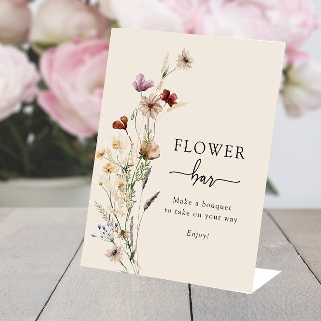Panneau de bar de fleurs Boho (Boho Flower Bar Sign
)