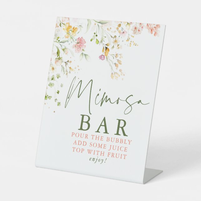 Panneau de bar de fleurs sauvages d'été Mimosa (Recto)