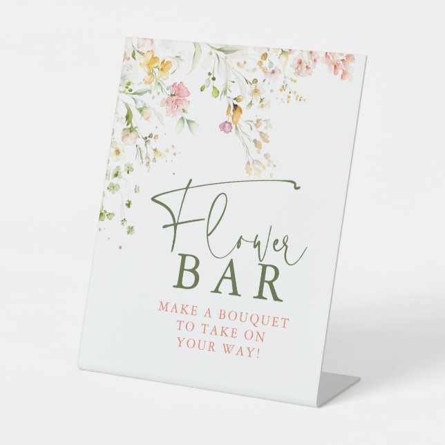 Panneau de bar de fleurs thème fleurs sauvages (Recto)