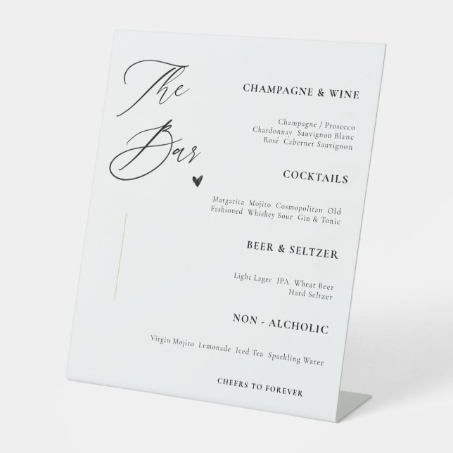 Panneau de bar de mariage élégant  (Recto)