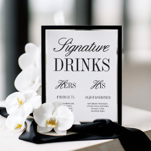 Panneau de bar de mariage pour boissons signatures