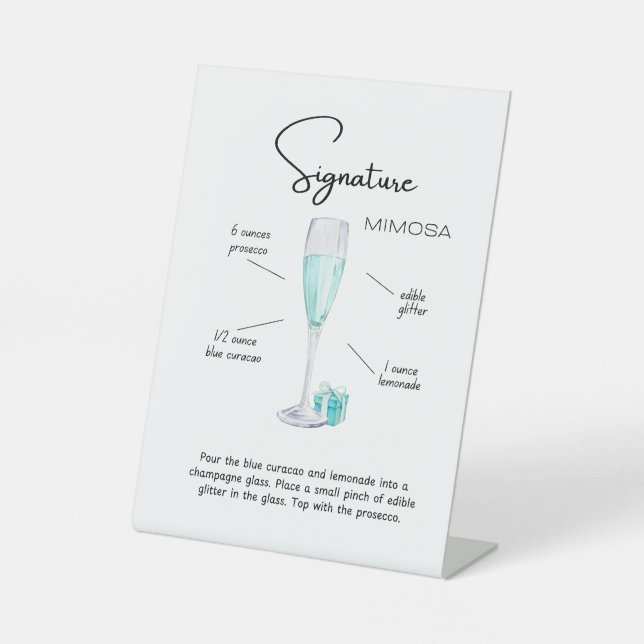 Panneau de bar de recette de boisson signature | C (Recto)