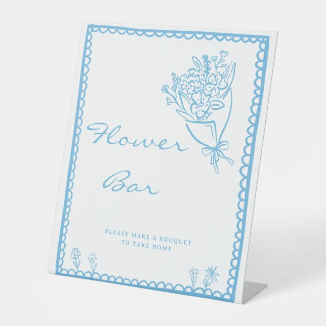 Panneau de bar Fleur en fleurs bébé dessiné à la m (Recto)