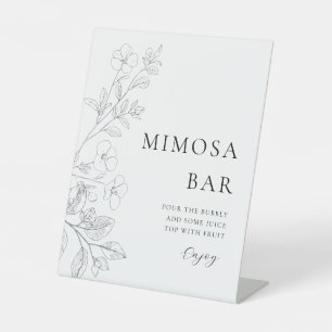 Panneau de bar floral minimaliste Mimosa