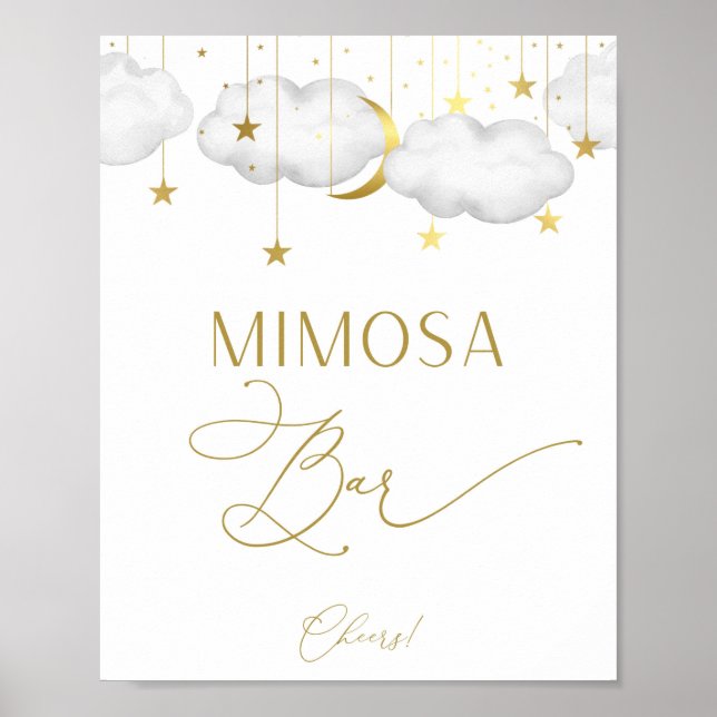 Panneau de bar Mimosa, Affiche de jeu Baby Shower (Devant)