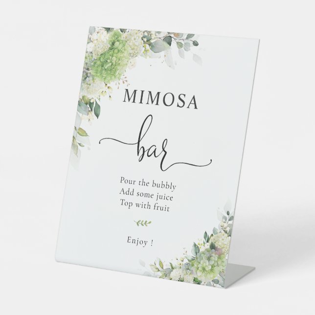 Panneau de bar Mimosa aux hydrangeas élégants (Recto)