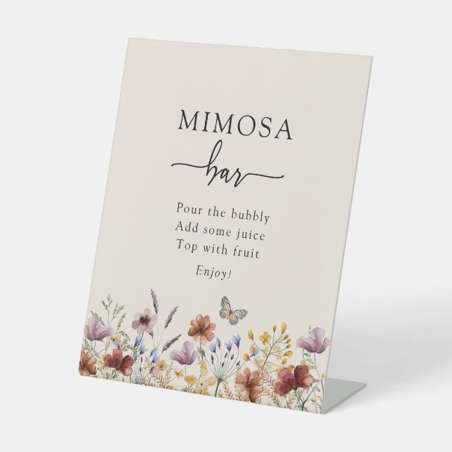 Panneau de bar Mimosa Bohème Fleur Sauvage (Recto)