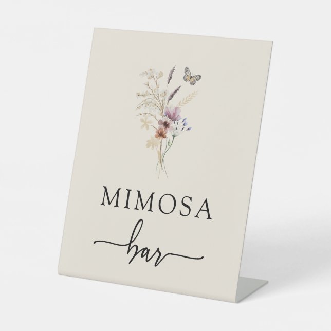 Panneau de bar Mimosa floral bohème (Recto)