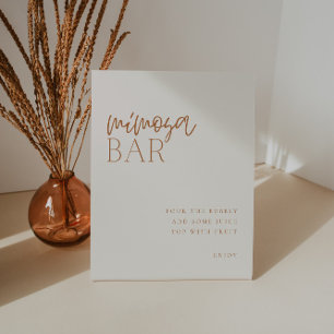 Panneau de bar Mimosa minimaliste terreux