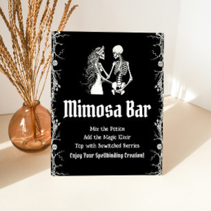 Panneau de bar Mimosa squelette Halloween gothique