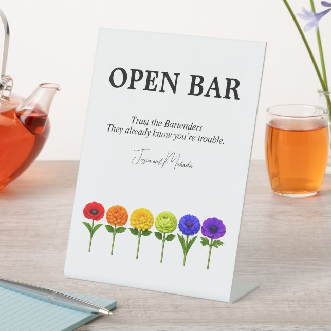 🌈 Panneau de bar ouvert amusant Flourish Together (In SItu)