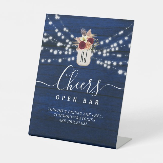 Panneau de bar ouvert de mariage rustique marine a (Recto)