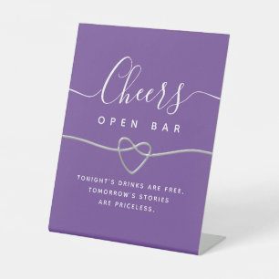 Panneau de bar ouvert pour mariage violet