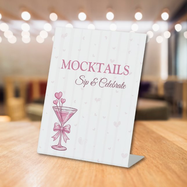 Panneau de bar pour mocktails roses 'Un tout petit (Créateur téléchargé)