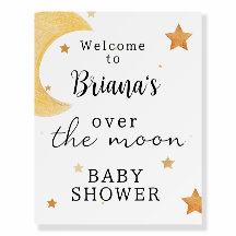 Panneau de bienvenue Baby Shower « pleine lune »