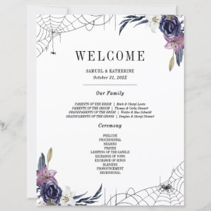 Panneau de bienvenue de mariage à thème Halloween