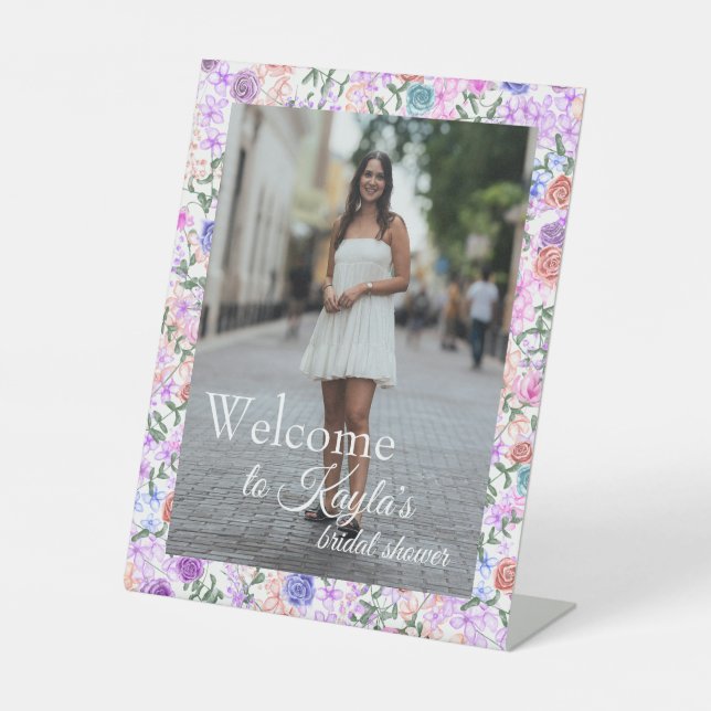 Panneau de bienvenue de mariage avec une bordure d (Recto)