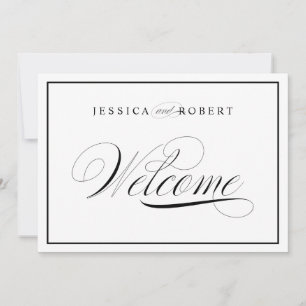 Panneau de bienvenue de mariage élégant bordure no