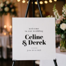 Panneau de Bienvenue de Mariage Élégant Moderne
