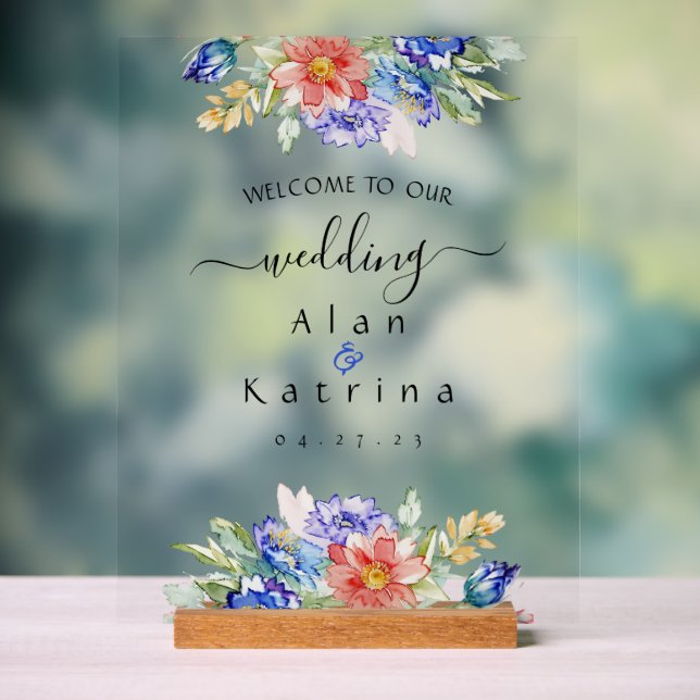 Panneau de bienvenue de mariage en acrylique Bold  (Neutre)