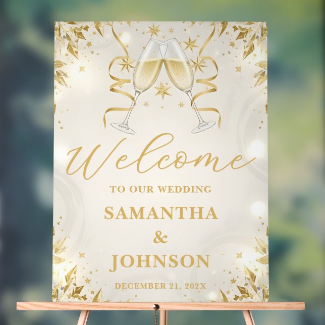 Panneau de bienvenue de mariage en acrylique Luxe  (Neutre)