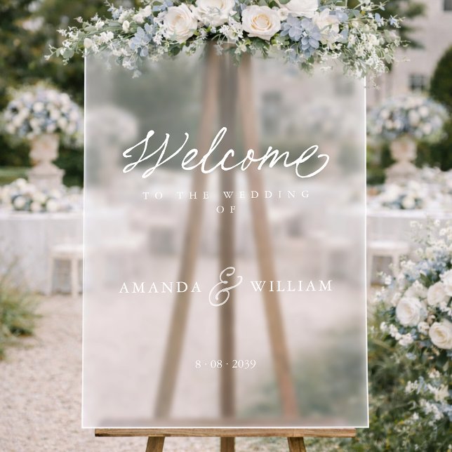 Panneau de bienvenue de mariage en acrylique moder (Créateur téléchargé)