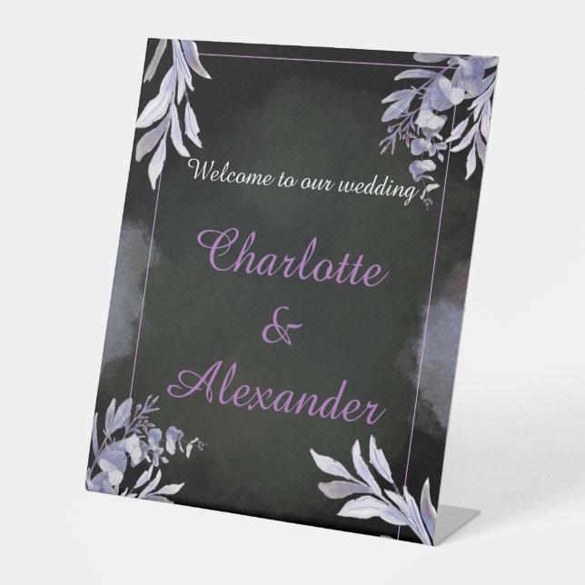 Panneau de bienvenue de mariage floral gothique la (Recto)