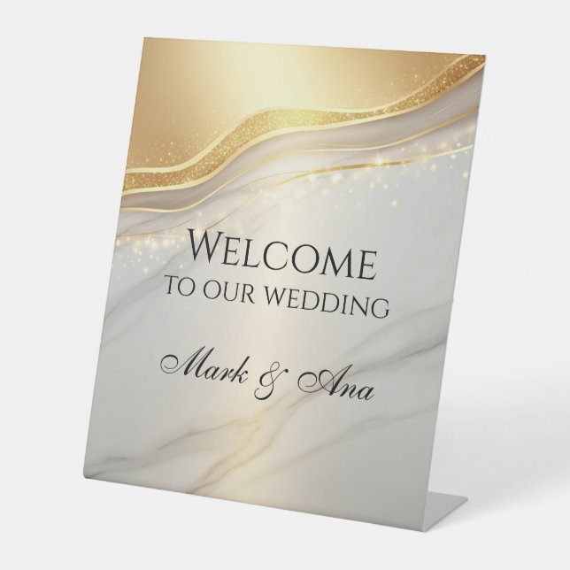 Panneau de bienvenue de mariage moderne (Recto)
