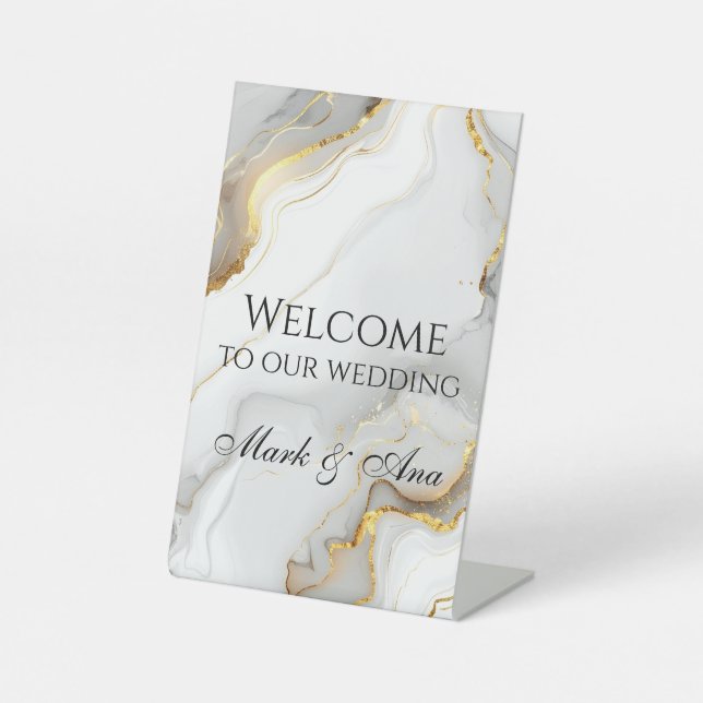 Panneau de bienvenue de mariage moderne (Recto)