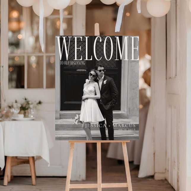 Panneau de bienvenue de mariage photo affiche sur  (Créateur téléchargé)