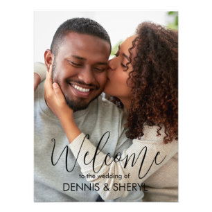 Panneau de bienvenue de mariage photo moderne
