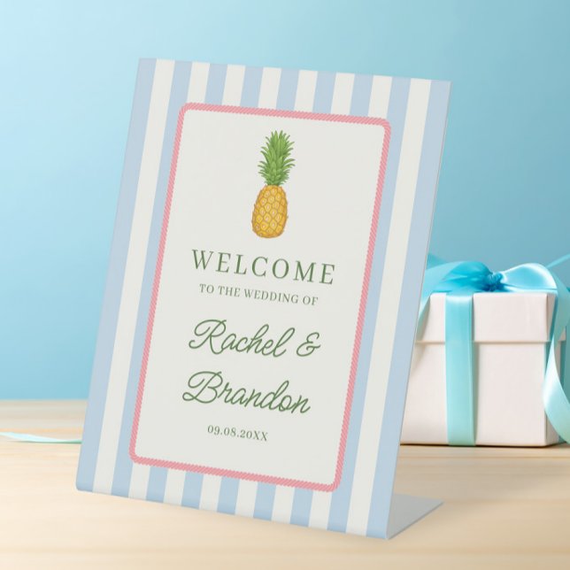 Panneau de bienvenue de mariage tropical côtier à  (Créateur téléchargé)