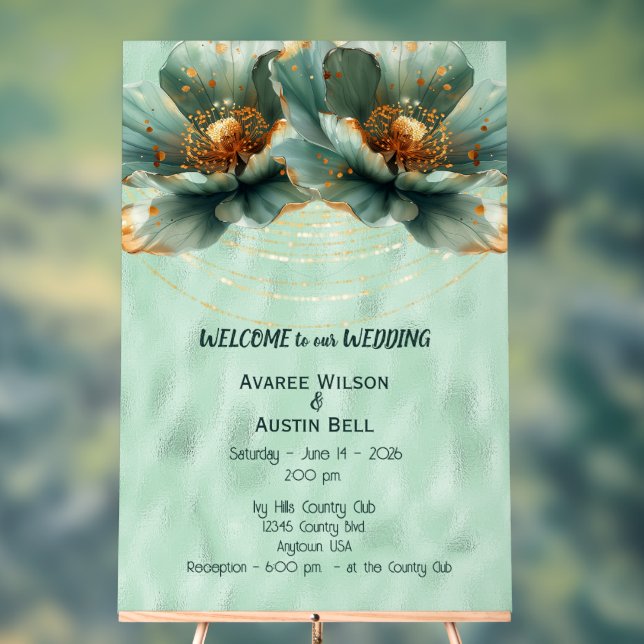 Panneau de bienvenue en acrylique pour invitation  (Neutre)